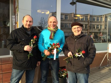 Vorstandsmitglied Manuel Scholl, Kreis- und Gemeinderat Daniel Born und Gemeinderat Peter vom Brocke in Oberhausen